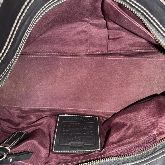 Coach Hampton F13961 Pebbled Leather Satchel Handbag Black - Picture 12 of 14